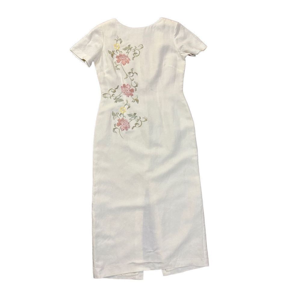 Jessica Howard Vintage ivory embroidered floral minimalist cottagecore l…